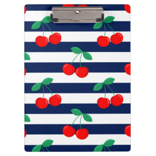 Kirschstreifen-Muster – Retro-Frucht-Geschenk & De Klemmbrett