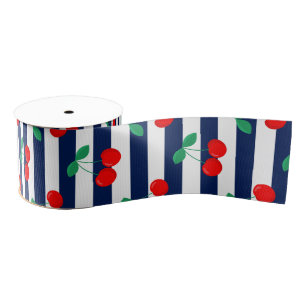 Kirschstreifen-Muster – Retro-Frucht-Geschenk & De Ripsband
