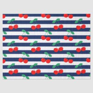 Kirschstreifen-Muster – Retro-Frucht-Geschenk & De Seidenpapier
