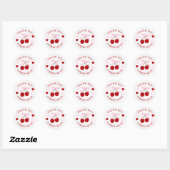 Kirschsüße Hochzeitsdusche Danke Runder Aufkleber (Blatt)