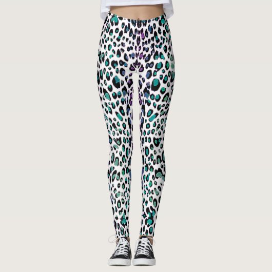 Kirschtadellose Leopard-Stellen-Tierdruck-Leggings Leggings (Vorderseite)