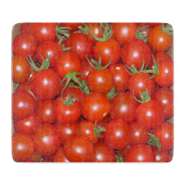 Kirschtomate-Ernte-Glasschneiden-Brett Schneidebrett