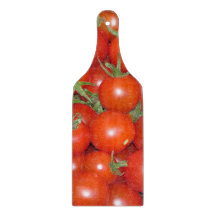 Kirschtomate-Ernte-Glasschneiden-Brett