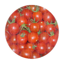 Kirschtomate-Ernte-Glasschneiden-Brett Schneidebrett