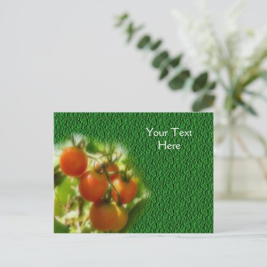 KirschTomaten auf der Weinnatur Postkarte (Stehend Vorderseite)