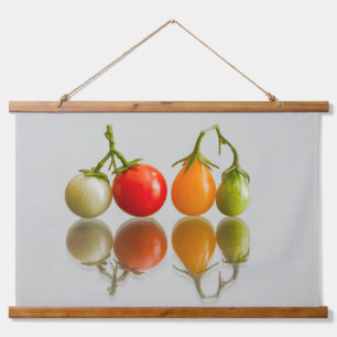 Kirschtomaten Wandteppich Mit Holzrahmen
