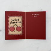 Kirschtortenspaß-Grußkarte Karte (Innenseite)