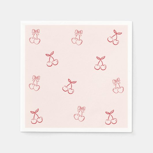 Kirschumriss Minimalismus Serviette (Vorderseite)