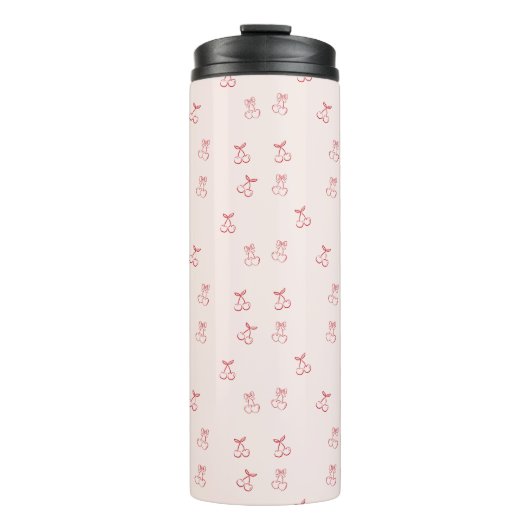 Kirschumriss Minimalismus Thermosbecher (Vorderseite)