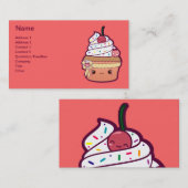 Kirschvanille-kleiner Kuchen Visitenkarte (Vorne/Hinten)