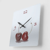 Kirschzeit Quadratische Wanduhr (Winkel)