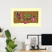 Kirschzweig auf Pappe Poster (Heimbüro)