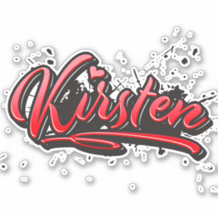Kirsten red Heart Graffiti Aufkleber Sticker