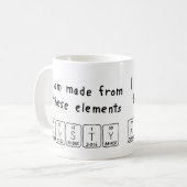 Kirsty Namen-Tasse periodischer Tabelle Kaffeetasse (Vorderseite Links)