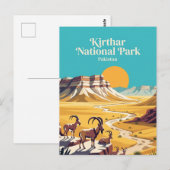Kirthar-Nationalpark Pakistan Postkarte (Vorne/Hinten)