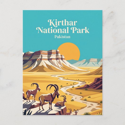 Kirthar-Nationalpark Pakistan Postkarte (Vorderseite)