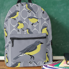 Kirtland's Warblers Bird Lovers Gray and Yellow Bedruckter Rucksack