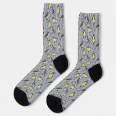 Kirtland's Warblers Bird Lovers Gray and Yellow Socken (Linkes Detail)