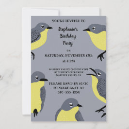 Kirtland's Warblers Bird Lovers Gray, Gelbes Party Einladung