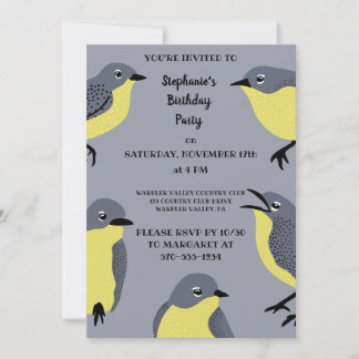 Kirtland's Warblers Bird Lovers Gray, Gelbes Party Einladung