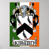 Kirwin Coat of Arms Irish Flag Print Poster (Vorne)