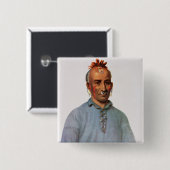 Kish-Kal-Wa, ein Shawnee-Leiter Button (Vorne & Hinten)
