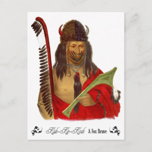 Kish-Ke-Kosh, ein Fox-Brave mit Büffelheizung Postkarte