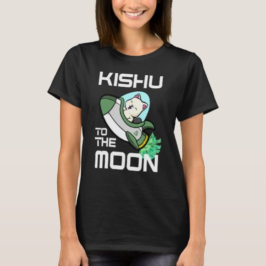 Kishu zum Mondkrypto Kishu Inu-Münze T-Shirt (Vorderseite)