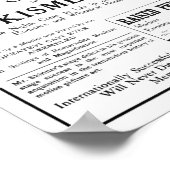 'Kismet' 1921 Vintages Zeitungs- und Plakat (Ecke)