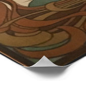 Kiss 1898, Frau - Jugendstil - Illustration Poster (Ecke)