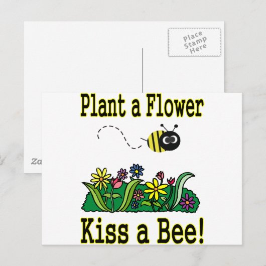 Kiss a Bee Postkarte (Vorne/Hinten)
