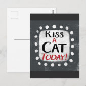 Kiss a Cat Today Postcard Postkarte (Vorne/Hinten)
