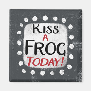 Kiss a Frosch Heute Kühlschrank Magnet