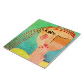 Kiss Abstrakt Portrait einer Frau Fliese (Seite)