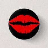 Kiss Abzeichen klein - Schwarz Button (Vorderseite)