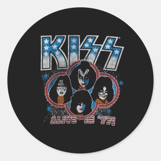 Kiss Alive im Jahr 77 Runder Aufkleber (Vorderseite)