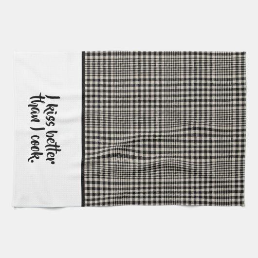 Kiss Better than Cook Funny Geschirrtuch (Horizontal)