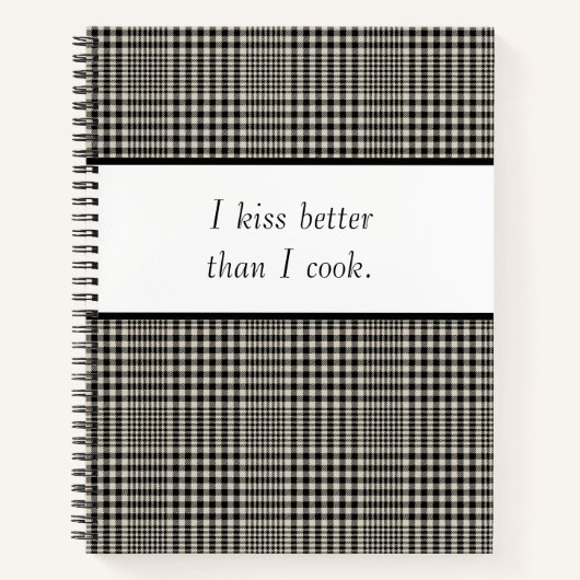 Kiss Better than Cook Funny Recipe Book Notizblock (Vorderseite)