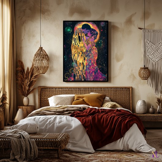 Kiss Celestis Fantasy Art Nouveau Poster