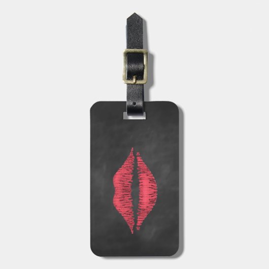 Kiss Chalkboard Gepäcktag Gepäckanhänger (Vorderseite vertikal)