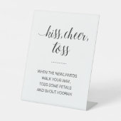 Kiss Cheer Toss Blume Confetti Wedding Sockelschild (Vorderseite)