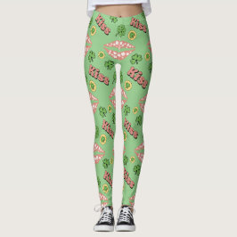 Kiss Clover Lips St. Patrick's Day Leggings