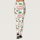 Kiss Clover Lips St. Patrick's Day Weiße Leggings (Rückseite)