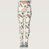 Kiss Clover Lips St. Patrick's Day Weiße Leggings (Vorderseite)