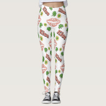Kiss Clover Lips St. Patrick's Day Weiße Leggings