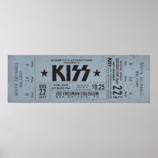 KISS Concert Ticket – Vintage Rock Wall Art Print Poster