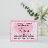 Kiss Coupon Postkarte (Stehend Vorderseite)