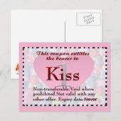 Kiss Coupon Postkarte (Vorne/Hinten)