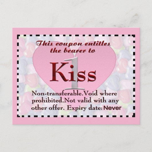 Kiss Coupon Postkarte (Vorderseite)