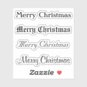 Kiss-Cut Custom Greeting x4 #5 (Frohe Weihnachten) Aufkleber (Blatt)